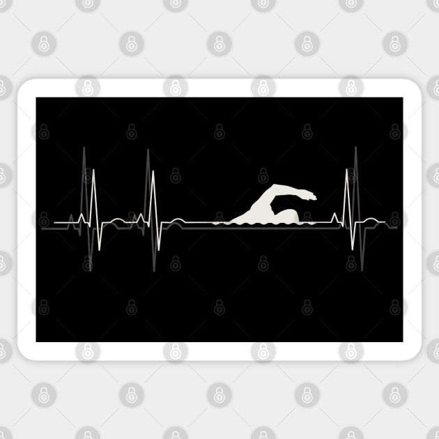 Heartbeat Swimming - I love swimming Sticker by Jose Luiz Filho